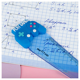 Линейка с топпером 12см MESHU "Play Game", пластиковая, европодвес фото Линейка с топпером 12см MESHU "Play Game", пластиковая, европодвес