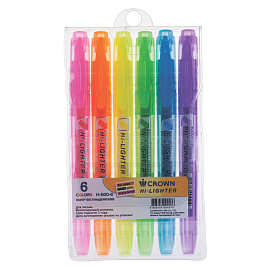 Набор текстовыделителей Crown Multi Hi-Lighter (толщина линии 1-4 мм, 6 цветов) фото Набор текстовыделителей Crown Multi Hi-Lighter (толщина линии 1-4 мм, 6 цветов)
