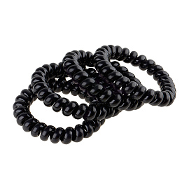 Резинки для волос MESHU, пружинки, черные, 4шт., диаметр 4,5см, европодвес