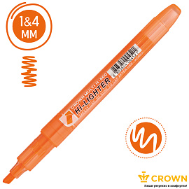 Текстовыделитель Crown "Multi Hi-Lighter" оранжевый, 1-4мм фото Текстовыделитель Crown "Multi Hi-Lighter" оранжевый, 1-4мм