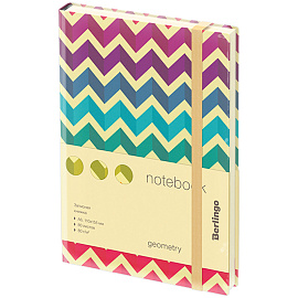 Записная книжка А6 80л., кожзам, Berlingo "Geometry", с рисунком