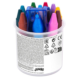 Мелки восковые Jovi круглые 16 цветов + точилка