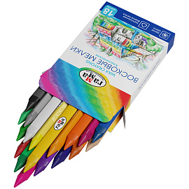 Мелки восковые Гамма Классические трехгранные 18 цветов