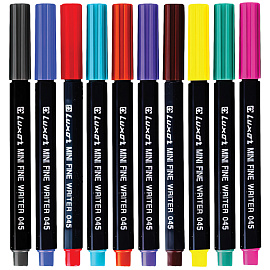 Набор капиллярных ручек Luxor "Mini Fine Writer 045" 10цв., 0,8мм, европодвес