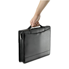 Папка деловая OfficeSpace "Mars" комбинир. кожзам, полиэстер, на молнии, с ручкой