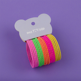 Резинки для волос MESHU, неоновые ассорти, 20шт., диаметр 4,5см, европодвес фото Резинки для волос MESHU, неоновые ассорти, 20шт., диаметр 4,5см, европодвес