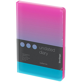 Ежедневник недатированный, В6, 136л., кожзам, Berlingo "Radiance", розовый/голубой градиент