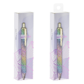 Ручка шариковая автоматическая MESHU "Pink diamond" синяя, 1,0мм