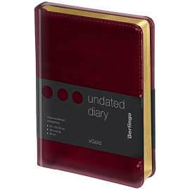 Ежедневник недатированный, А6, 160л., кожзам, Berlingo "xGold", зол. срез, бордовый
