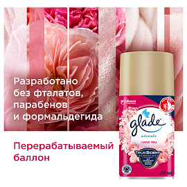 Сменный баллон для освежителя воздуха Glade Automatic "I love you", 269мл фото Сменный баллон для освежителя воздуха Glade Automatic "I love you", 269мл