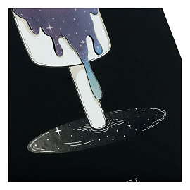 Ежедневник недатированный, А5, 136л., кожзам, MESHU "Magic. Ice cream", тон. блок, аппликация с анимированным изображением, закладка-ляссе