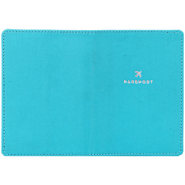 Обложка для паспорта OfficeSpace "Journey", экокожа софт-тач, бирюза, тиснение фольгой