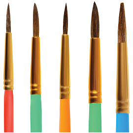 Набор кистей Мульти-Пульти 5шт., пони № 2, 3, 5 круглые, белка № 6, 8, круглые, блистер, европодвес