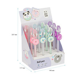 Ручка шариковая MESHU "Donut", синяя, 0,7мм, корпус ассорти, с топпером