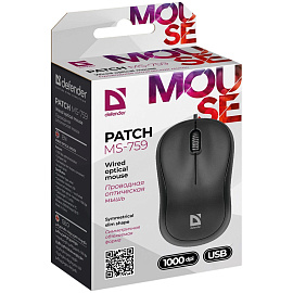 Мышь проводная Defender Patch MS-759 черная (52759)