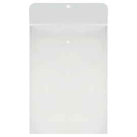 Папка-конверт на кнопке OfficeSpace А4, 180мкм, вертикальная, прозрачная