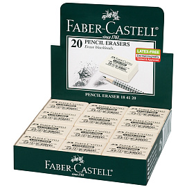 Ластик Faber-Castell "Latex-Free", прямоугольный, синтетический каучук, 40*27*10мм фото Ластик Faber-Castell "Latex-Free", прямоугольный, синтетический каучук, 40*27*10мм