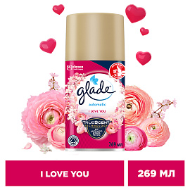 Сменный баллон для освежителя воздуха Glade Automatic "I love you", 269мл фото Сменный баллон для освежителя воздуха Glade Automatic "I love you", 269мл