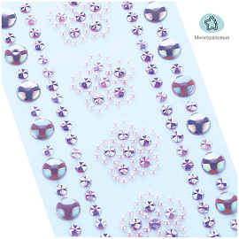 Наклейки акриловые MESHU "Purple flowers", 25*8,3см, стразы, 305 наклеек, инд. уп., европодвес фото Наклейки акриловые MESHU "Purple flowers", 25*8,3см, стразы, 305 наклеек, инд. уп., европодвес