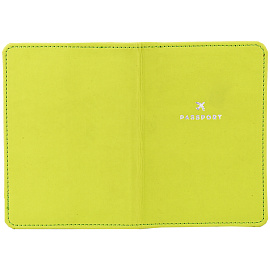 Обложка для паспорта OfficeSpace "Journey", экокожа софт-тач, салатовый, тиснение фольгой