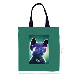 Сумка-шоппер MESHU "MiuMiu", 33*40см, канвас, с карманом фото Сумка-шоппер MESHU "MiuMiu", 33*40см, канвас, с карманом