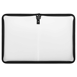 Папка на молнии СТАММ "Кристалл" А4, 500мкм, пластик, молния вокруг, бесцветная