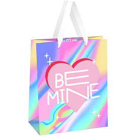 Пакет подарочный 18*23*10см MESHU "Love", голографический картон