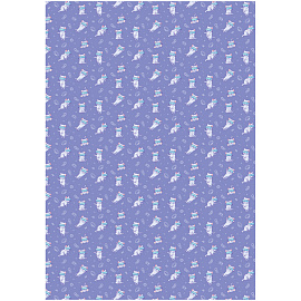 Упаковочная бумага глянц. 70*100см, MESHU "Виртуальный мир котов", 80г/м2