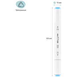 Набор двусторонних маркеров для скетчинга MESHU 06цв., пастельные цвета, корпус трехгранный, пулевид./клиновид.наконечники, ПВХ-бокс