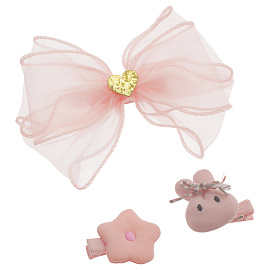 Заколки для волос MESHU с топперами, 3шт., нежно-розовый, европодвес фото Заколки для волос MESHU с топперами, 3шт., нежно-розовый, европодвес