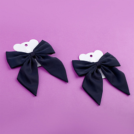 Заколка для волос MESHU, бант, темно-синий, 14*14см, европодвес фото Заколка для волос MESHU, бант, темно-синий, 14*14см, европодвес