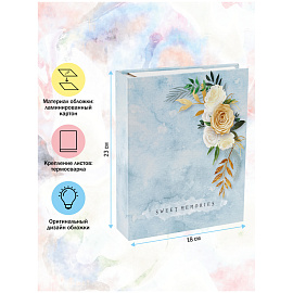 Фотоальбом 200 фото 10*15см, ArtSpace "White rose