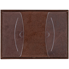 Обложка для паспорта OfficeSpace "Медведь", кожа, тиснение, коричневая