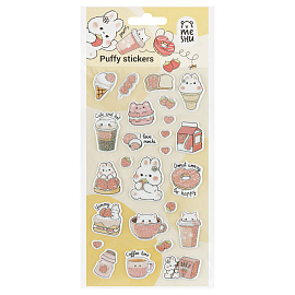 Наклейки объемные MESHU "Sweet mood", 10*23см, с блестками, пакет европодвес