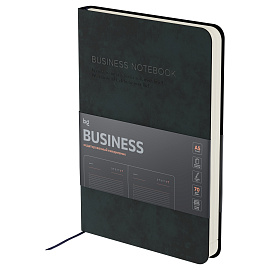 Ежедневник недатированный, А5, 136л., мягкий переплет, кожзам, BG "Business. Graphite", темно-серый