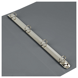 Папка на 4 кольцах СТАММ "Стандарт" А4, 25мм, 700мкм, пластик, серая