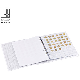 Альбом для монет OfficeSpace "Монеты РФ рег. выпуска с 1991 года", 230*265, на кольцах, 8л., перечень монет, ламинированный