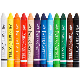 Мелки восковые Faber-Castell, 12цв., трехгранные, картон. упаковка