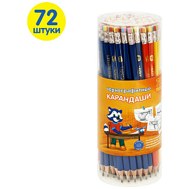 Карандаш ч/г Мульти-Пульти "Приключения Енота" HB, с ластиком, трехгранный, заточен., ассорти