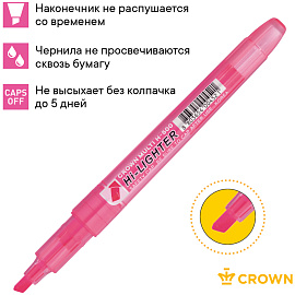 Текстовыделитель Crown "Multi Hi-Lighter" розовый, 1-4мм фото Текстовыделитель Crown "Multi Hi-Lighter" розовый, 1-4мм