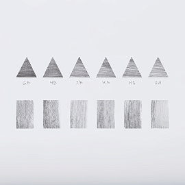 Набор карандашей цельнографитных ч/г Гамма "Студия" 6шт., 6B-2H, метал. упаковка