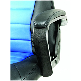 Кресло игровое Helmi HL-S06 "Highway", экокожа/ткань черная/синяя фото Кресло игровое Helmi HL-S06 "Highway", экокожа/ткань черная/синяя