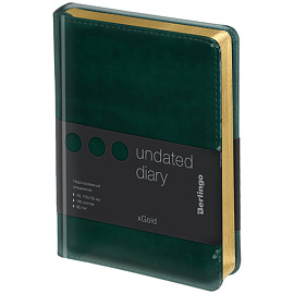 Ежедневник недатированный, А6, 160л., кожзам, Berlingo "xGold", зол. срез, зеленый