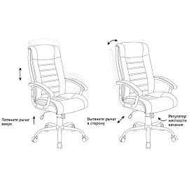Кресло руководителя Helmi HL-E04 "Split", экокожа черная, хром, механизм качания фото Кресло руководителя Helmi HL-E04 "Split", экокожа черная, хром, механизм качания