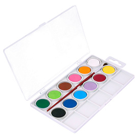 Краски акварельные Jovi 12 цветов с кистью фото Краски акварельные Jovi 12 цветов с кистью