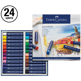 Пастель масляная Faber-Castell Oil Pastels круглая 24 цвета