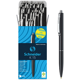 Ручка шариковая автоматическая Schneider "K15" черная, 1,0мм, корпус черный, ш/к