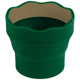 Стакан для воды Faber-Castell "Clic&Go", складной, темно-зеленый фото Стакан для воды Faber-Castell "Clic&Go", складной, темно-зеленый