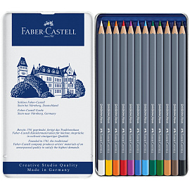 Карандаши акварельные художественные Faber-Castell "Goldfaber Aqua", 12цв., метал. коробка фото Карандаши акварельные художественные Faber-Castell "Goldfaber Aqua", 12цв., метал. коробка