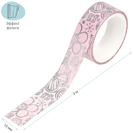 Клейкая лента декоративная MESHU "Pink elegance", 1,5см*3м фото Клейкая лента декоративная MESHU "Pink elegance", 1,5см*3м